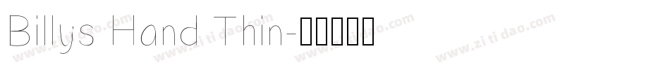 Billys Hand Thin字体转换